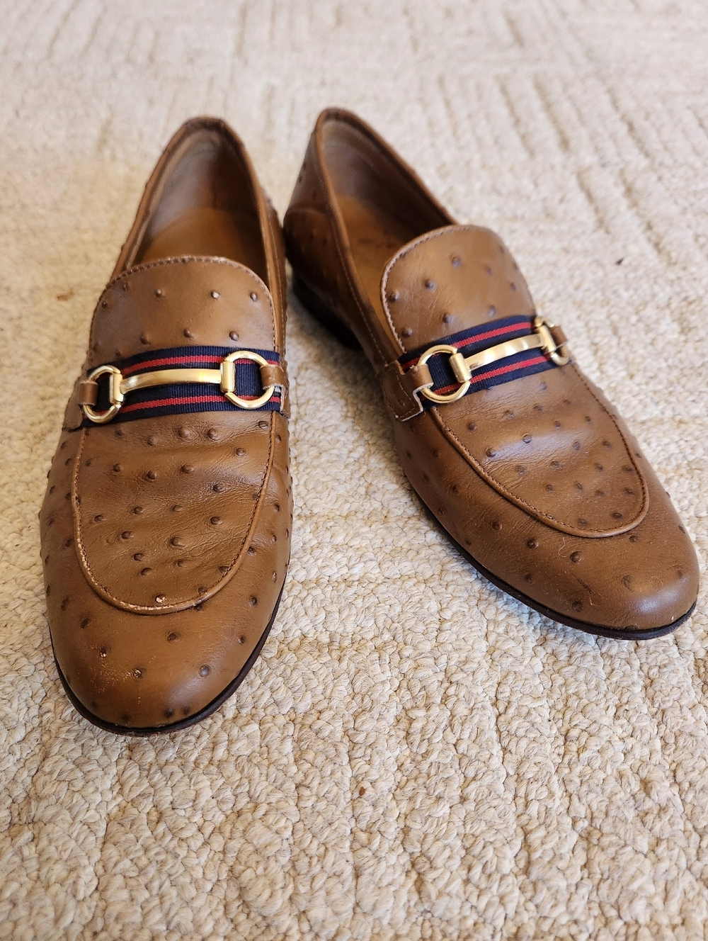 Aldo Ostrich Leather Loafers